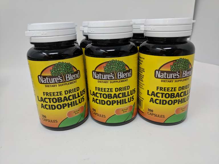 Lot of 6 Nature's Blend Freeze Dried Lactobacillus Acidophilus Dietary