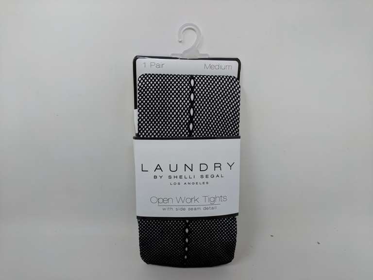 Lot of 3 Laundry By Shelli Segal Open Work Tights, Medium Dutch Goat
