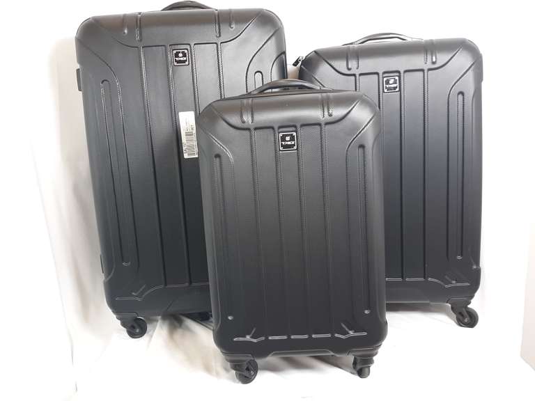 Tag Laser 3 Piece Hardside Spinner Luggage Set, Black Dutch Goat