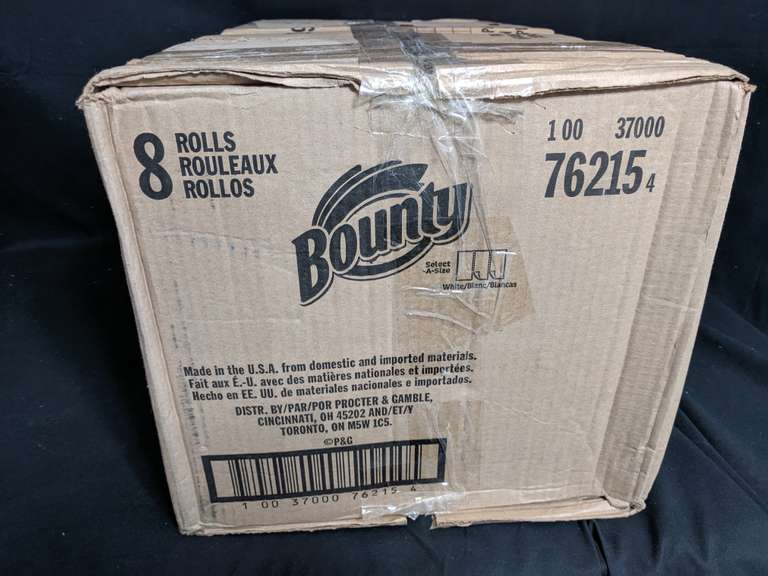 Case of Bounty Paper Towels, 8 SelectaSize Rolls, 183 2Ply Sheets