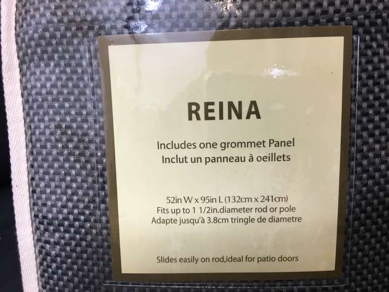Reina Curtain Panel Grey & Black 51 In. x 95 In. Dutch Goat
