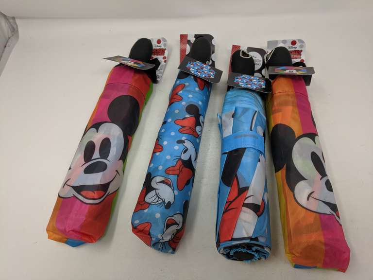 Lot of 4 Disney 42" Auto-Open Umbrellas, 2 Minnie Mouse and 2 Mickey ...