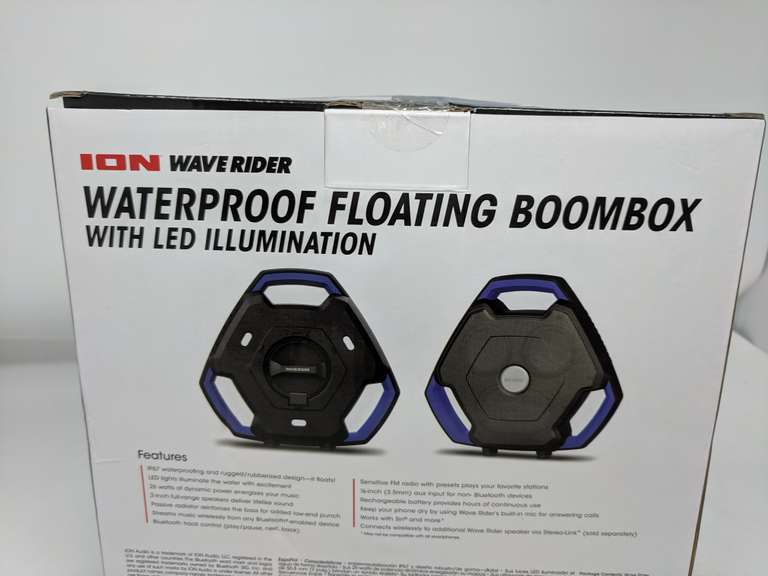 ION Wave Rider Waterproof Floating Boombox with Led Illumination