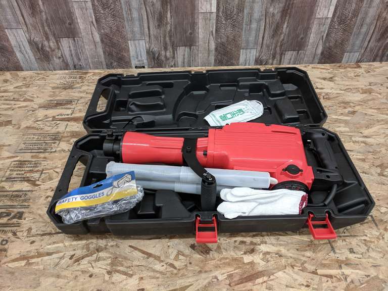 Electric Demolition Jack Hammer Included; Case, Safety Goggles