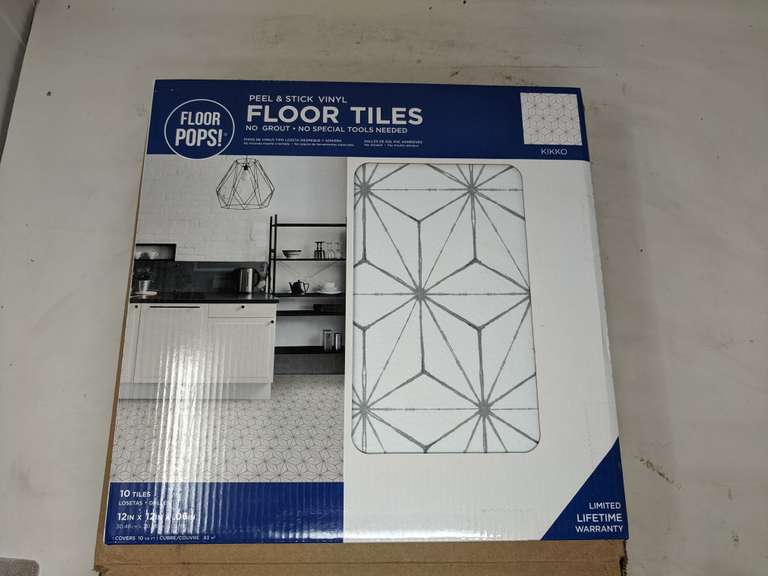 Lot of 4 Peel and Stick Vinyl Floor Tiles 10 Tiles Per Pack, 40 Tiles