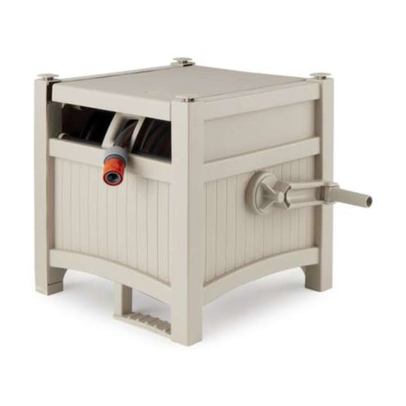 Suncast Slide Trak 100Foot Resin Garden Hose Reel Hideaway *Hose Not