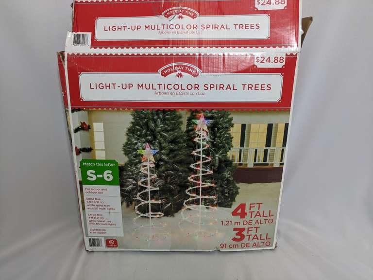 Holiday Time Light Up MultiColor Spiral Trees Dutch Goat