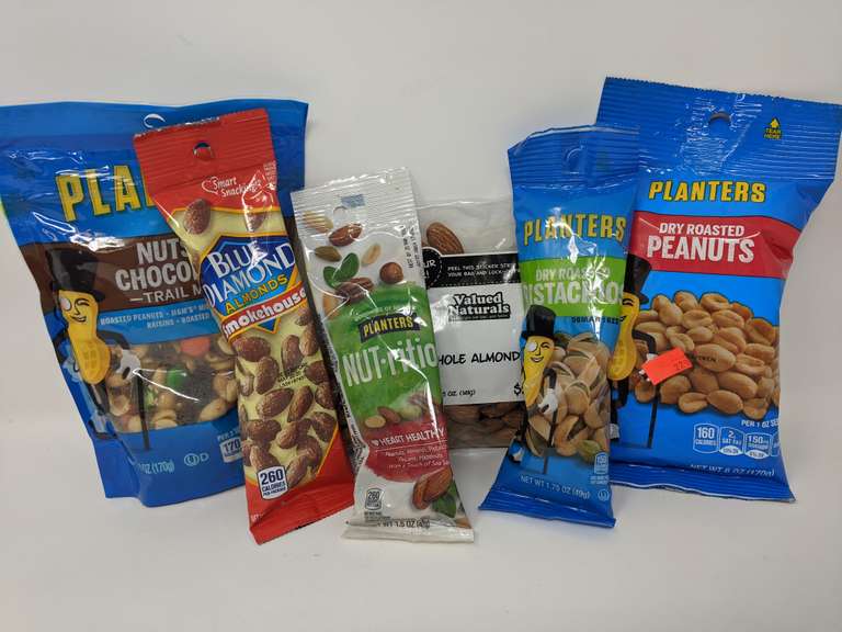 Assortment of 19 Planters, Blue Diamond & Valued Naturals Nut Mixes (Ounces May Vary Per Package