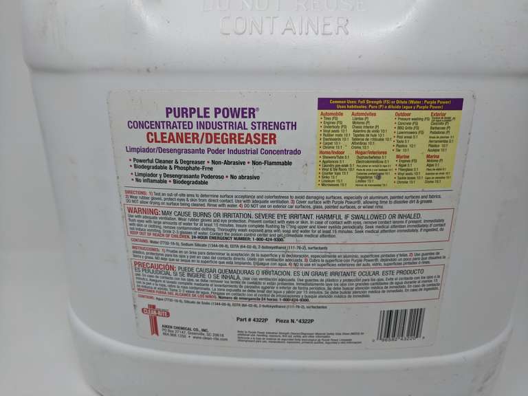 2.5 Gallon Purple Power Concentrated Industrial Strength Cleaner