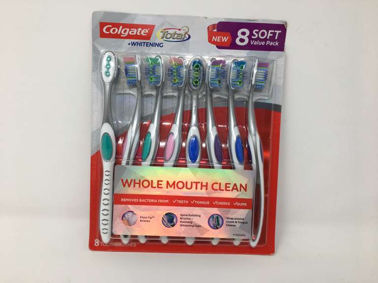 Colgate Whole Mouth Clean Soft Tooth Brushes, 8 Toothbrushes Dutch Goat