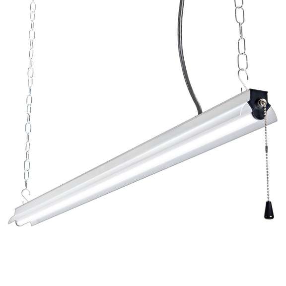 Lot of 2 Braun 4ft LED Hanging Shop Lights 5000 Lumens Dutch Goat