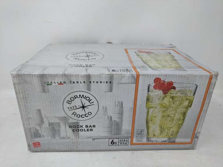 6 Bormioli Rocco Rock Bar Cooler Glass Cups 16 1/4 Oz Dutch Goat