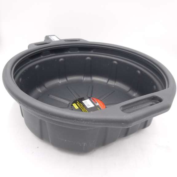 K Tool Black Oil Drain Pan 4.25 Gallon & Flexible Spout Funnel & Extra
