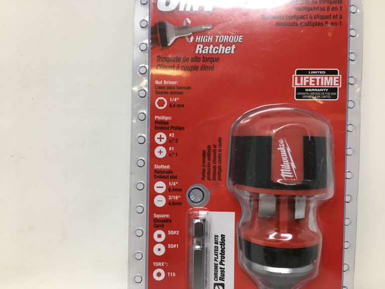 Milwaukee 8In1 Compact Ratcheting MultiBit Driver Pass Through