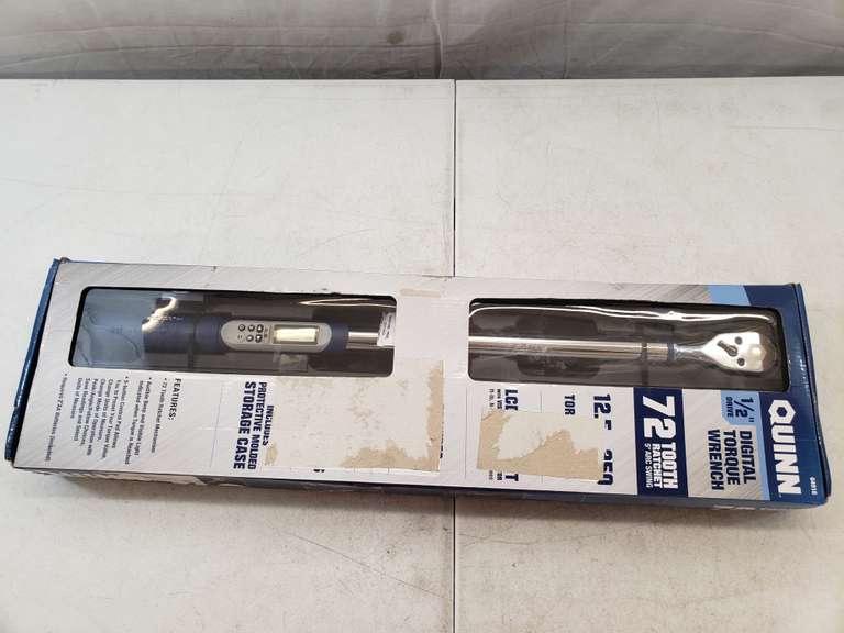 Quinn 1/2" Drive Digital Torque Wrench 72 Tooth Ratchet 5 Degree Arc