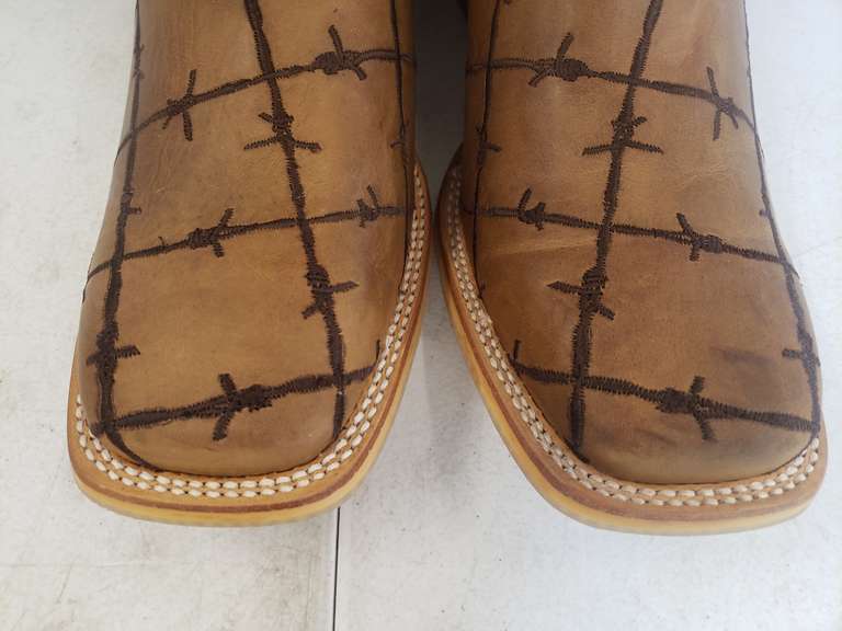 Men's Tin Haul Barbed Wire Butcher Shop Square Toed Cowboy Boots