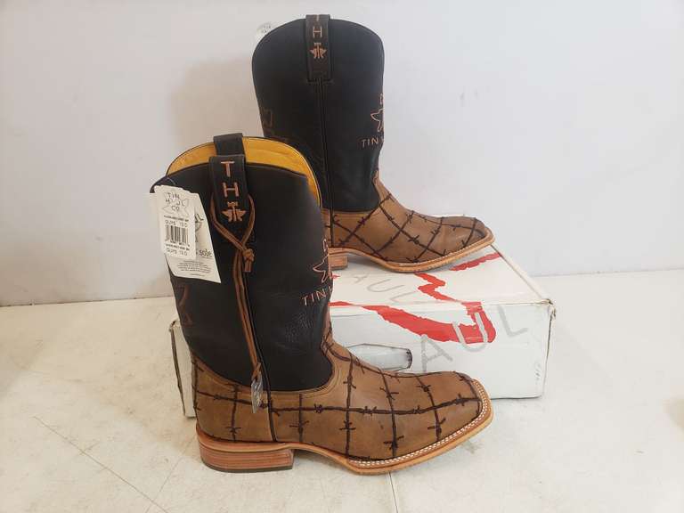Men's Tin Haul Barbed Wire Butcher Shop Square Toed Cowboy Boots
