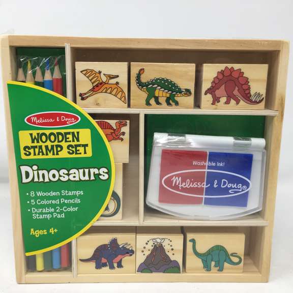 Melissa & Doug Wooden Stamp Set, Dinosaurs Dutch Goat