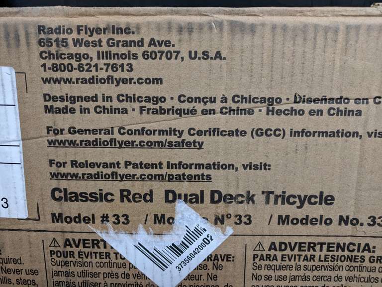 Classic Red Dual Deck Tricycle Dutch Goat