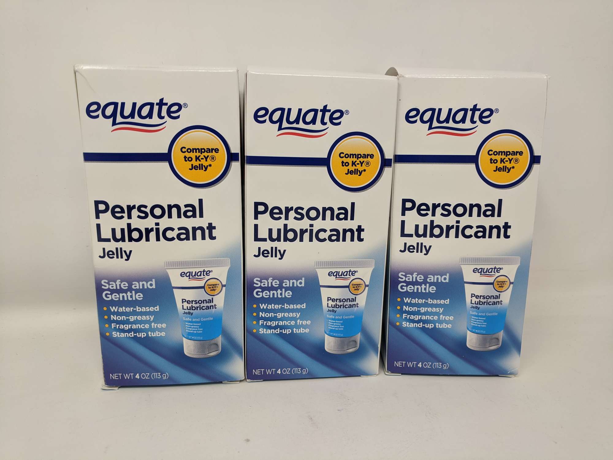 Lot of 3 Equate Personal Lubricant Jelly - 4 oz Each - Dutch Goat