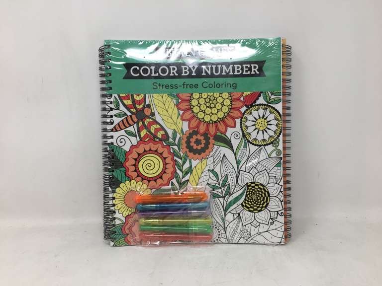 Group of 3 Brain Games Color By Number Stress Free Coloring Book