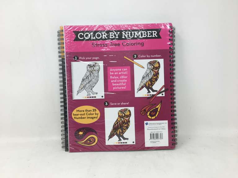 Group of 3 Brain Games Color By Number Stress Free Coloring Book Dutch Goat
