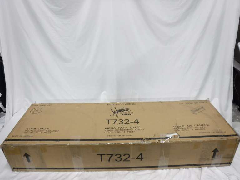 Signature Design By Ashley Gavelston Sofa/Console Table T7324, Brown