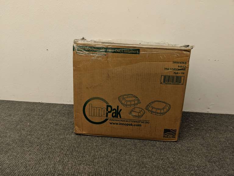 Case of 138 InnoPak Rigid Microwavable Take Out Containers Dutch Goat