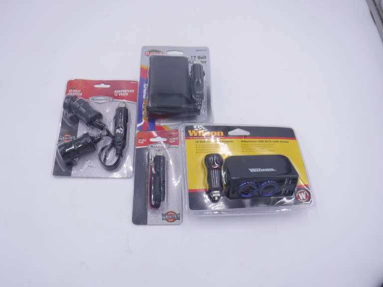 Assortment of Car Adapters Inlcudes Wilson 12Volt Dual USB Adapter
