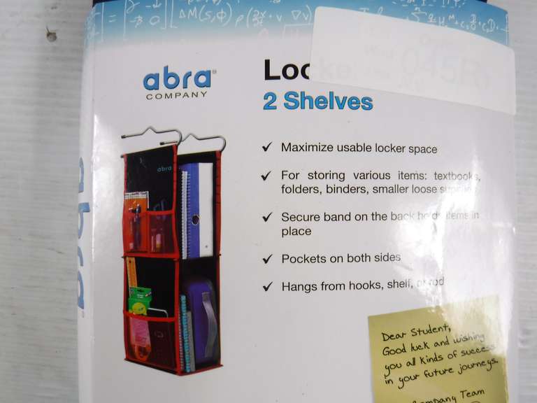 2 Shelf Hanging Locker Organizer for School, Gym, Work, Storage Upgraded Abra Company Eco