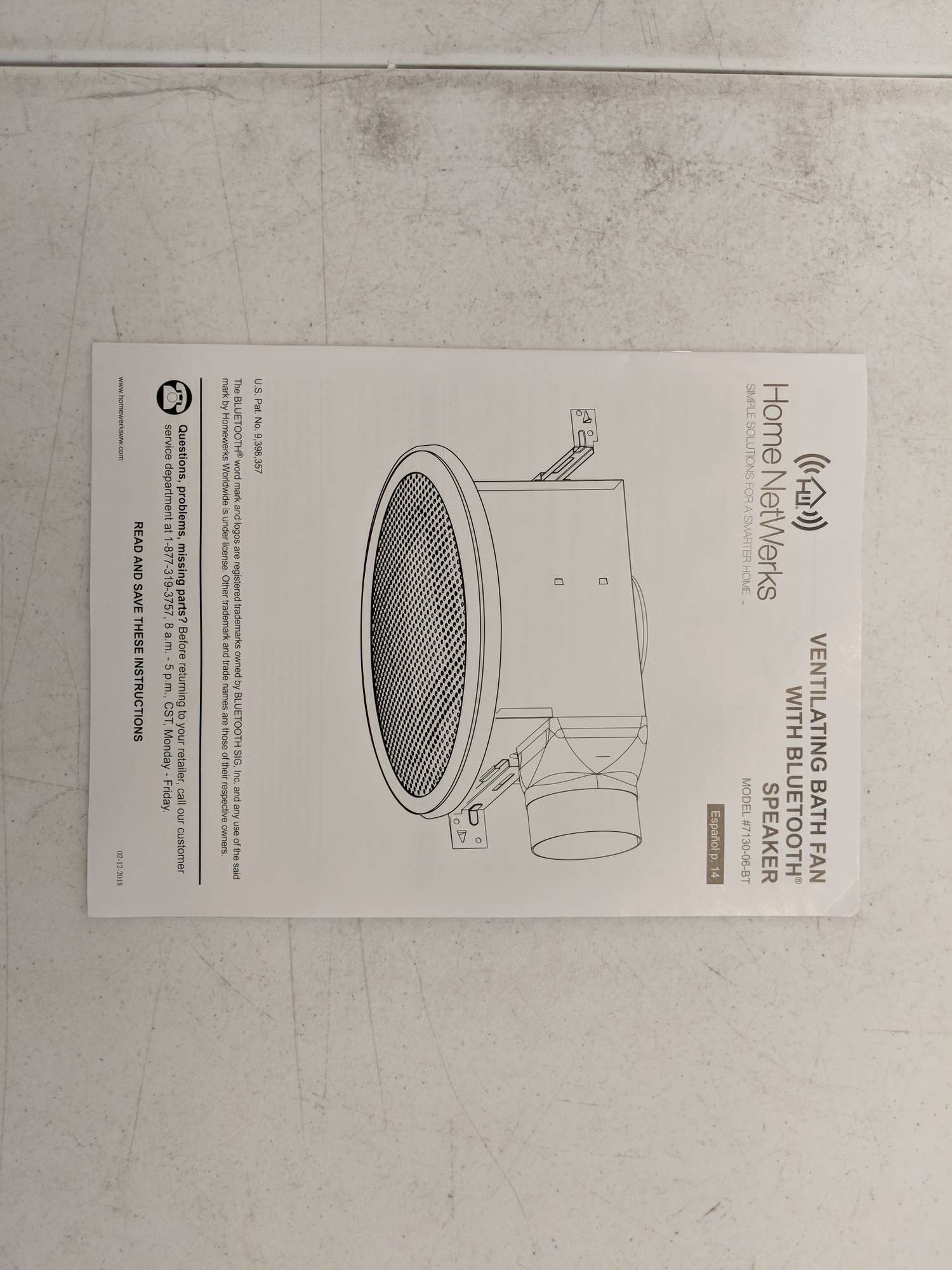 Home NetWerks Bluetooth Bath Fan u0026 Speaker In One With LED Light - Comes  With Remote - Model # 7130-06-BT - Dutch Goat