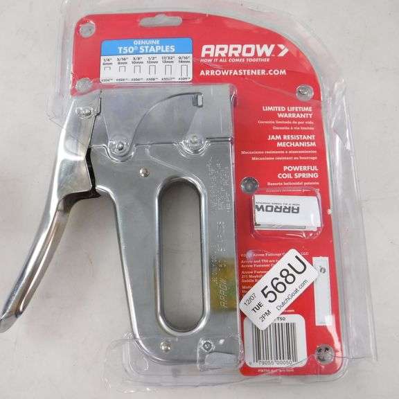 Arrow T50 Heavy Duty Staple Gun - Professional Stapler For Upholstery, Wood, Crafts & DIY - Uses 1/4" To 9/16" Staples