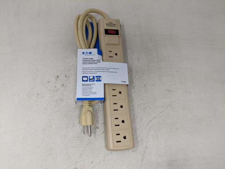 Lot of 3 Eaton 7Outlet Surge Protection Power Strip with Circuit