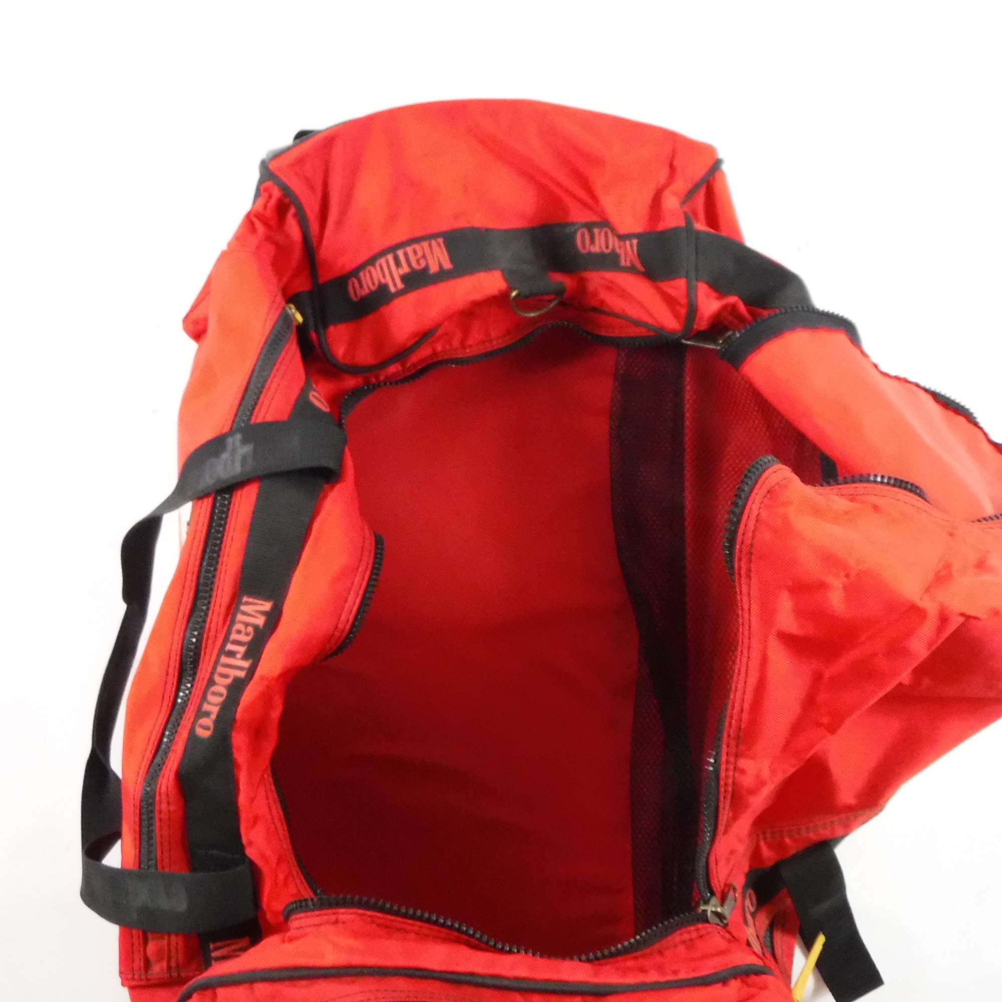 Marlboro Duffle Bag Extra Large Rolling Luggage Red/ Yellow
