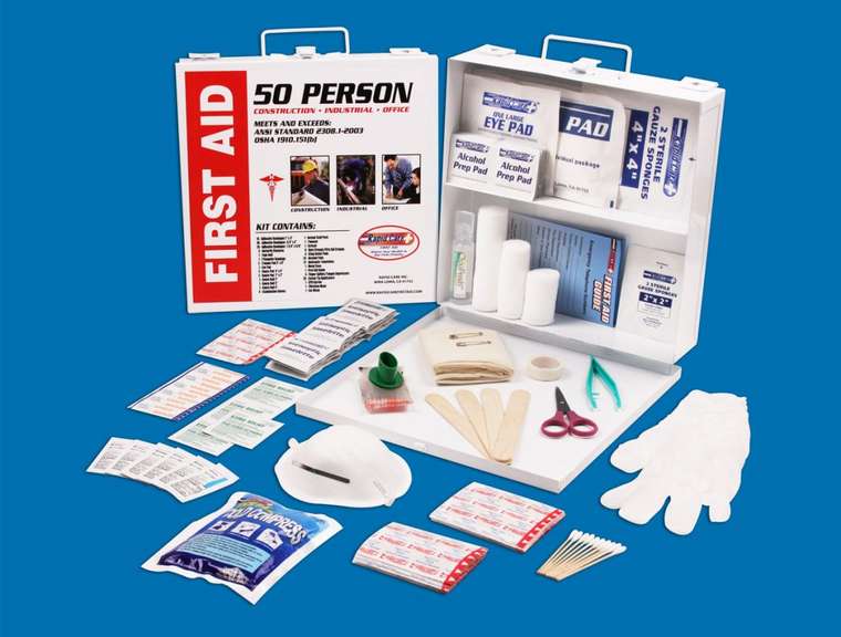 50 Person Commercial OSHA/ANSI Metal First Aid Kit - Dutch Goat