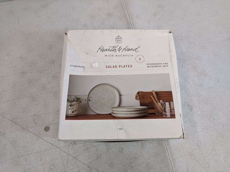 Hearth and Hand with Magnolia Salad Plates Stoneware, 4 Piece Dutch