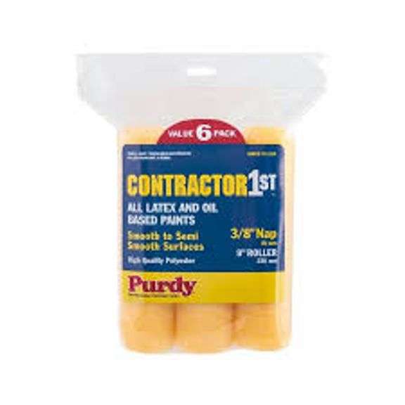 Contractor 1st All Latex & Oil Based Paint Rollers, 3/8'' Nap, 9