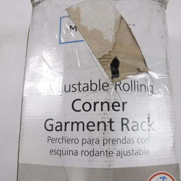 Mainstays Adjustable Rolling Corner Garment Rack Space Saving Design