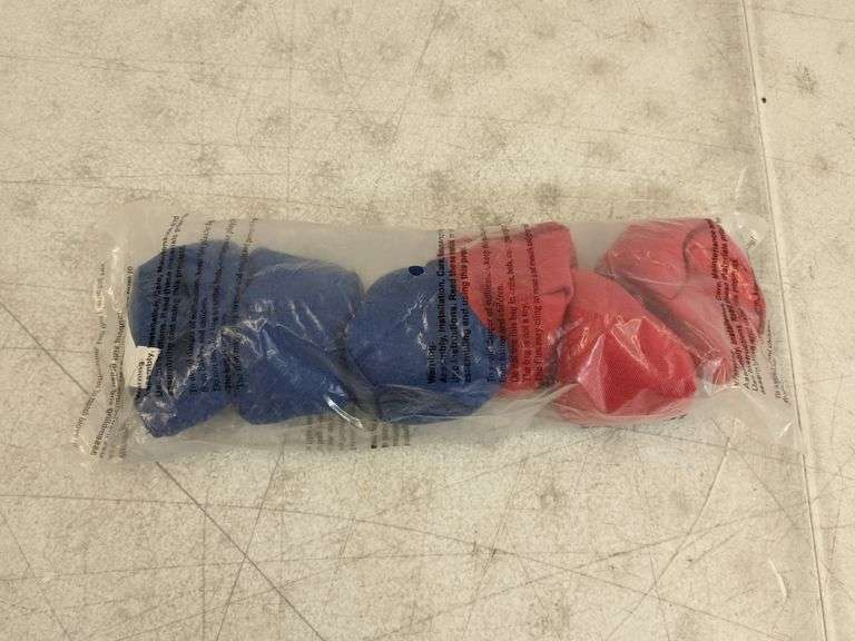 Set of 6 Bean Bags for Tossing Game Red and Blue Dutch Goat