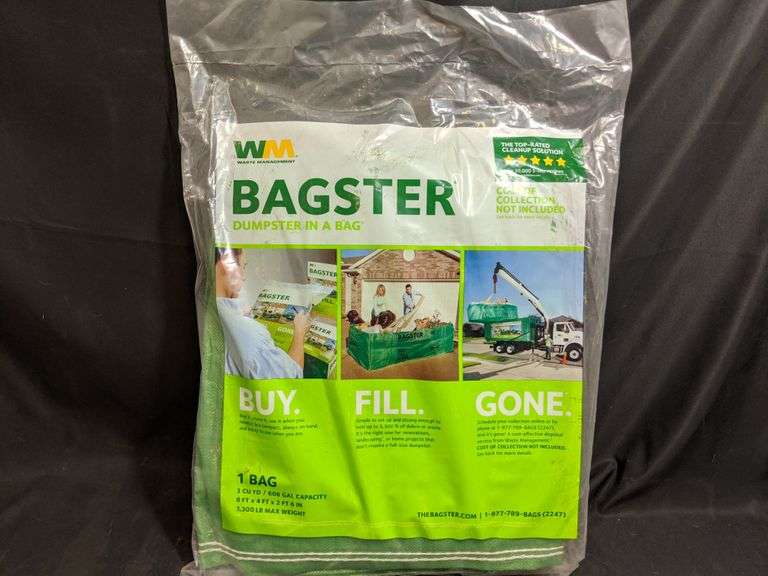 Lot of 2 Waste Management Bagster Dumpster In A Bag 8 f tx 4 ft x 2 ft