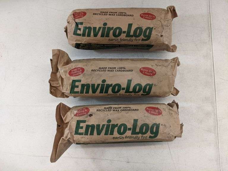Lot of 3 EnviroLog Friendly Fire Made with 100 Recycled Cardboard