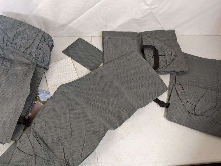 King Bird Travel Trailer RV Cover Grey No Wheel Covers Dutch Goat