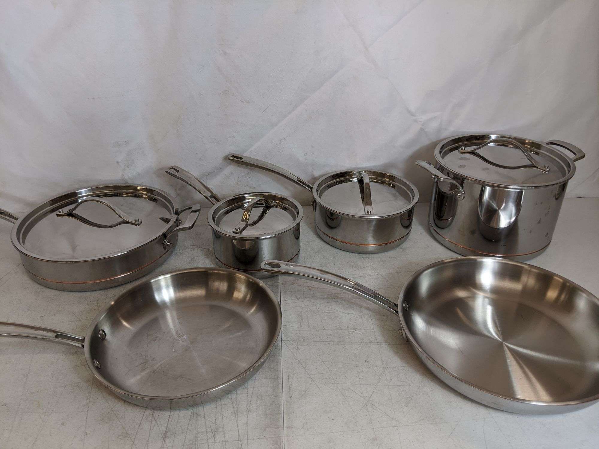 Kirkland Signature 5-Ply Clad Stainless Steel Cookware Set - 10