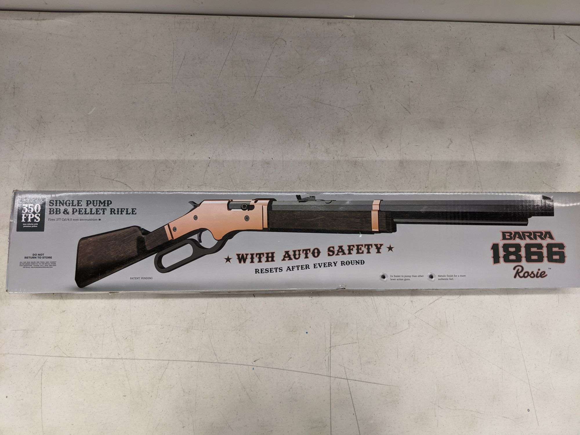 Barra 1866 Rosie Single Pump BB & Pellet Rifle with Auto Safety