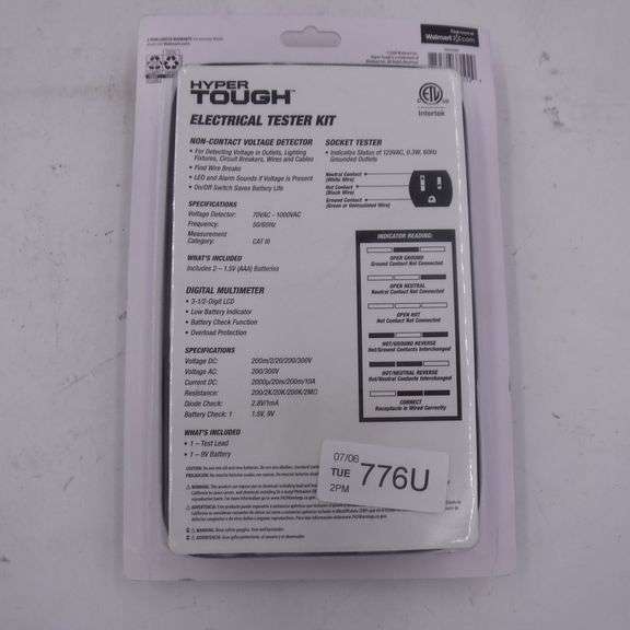 Hyper Tough 3Piece Electrical Tester Kit, Includes Digital Multimeter