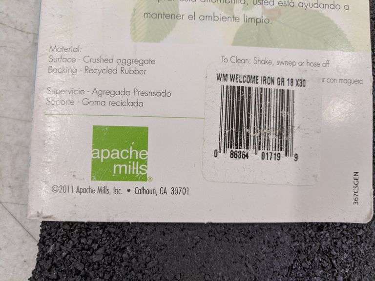 Apache Mills Mat Black, 18" x 30" Dutch Goat