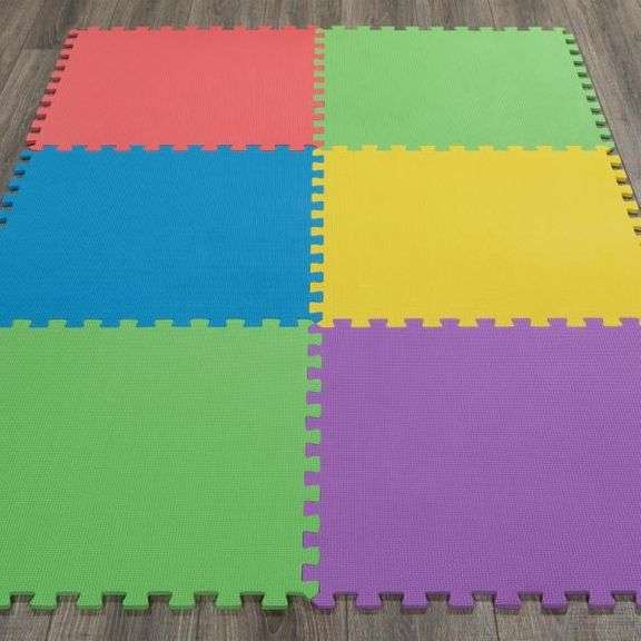 6 Piece Multipurpose MultiColor Interlocking Foam Tile Mats 24"x24