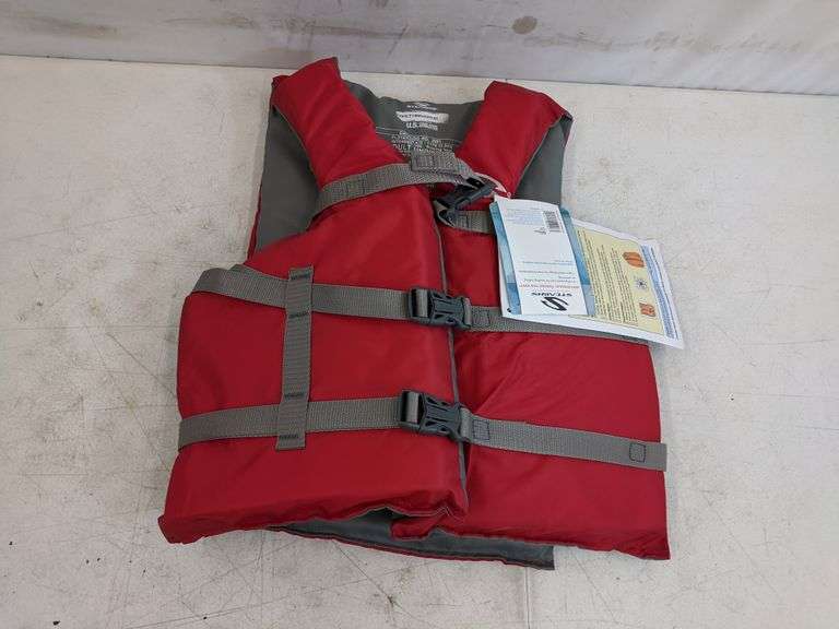 Stearns Classic Series Boating Life Jacket Red, Universal Adult Size
