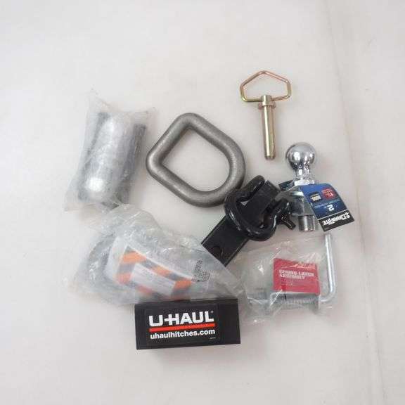 Assortment Of Trailer Accessories Uhaul Adapter, Trailer Hooks, Draw