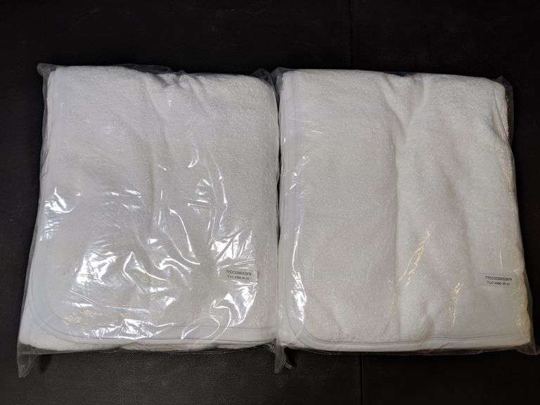 Lot of 2 Large White Towels, 34" x 90" Dutch Goat